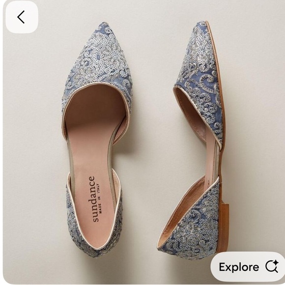 Sundance Shoes - Sundance Serenade Sequined Blue Flats